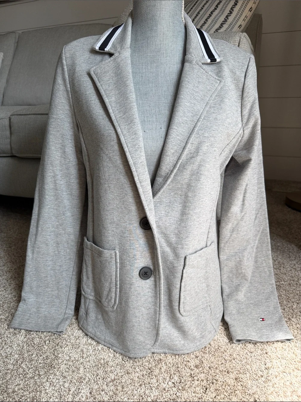 TOMMY HILFIGER Gray Knit Blazer/Jacket